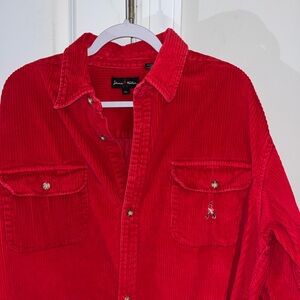 Vintage Johnnie Walker Scotch Whiskey Heavy Corduroy LS Button Down Shirt Jacket